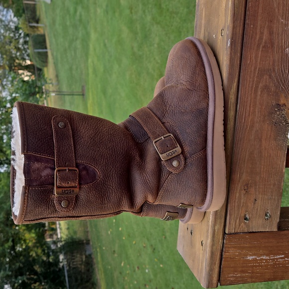 UGG Brown Leather Boots - Picture 1 of 10